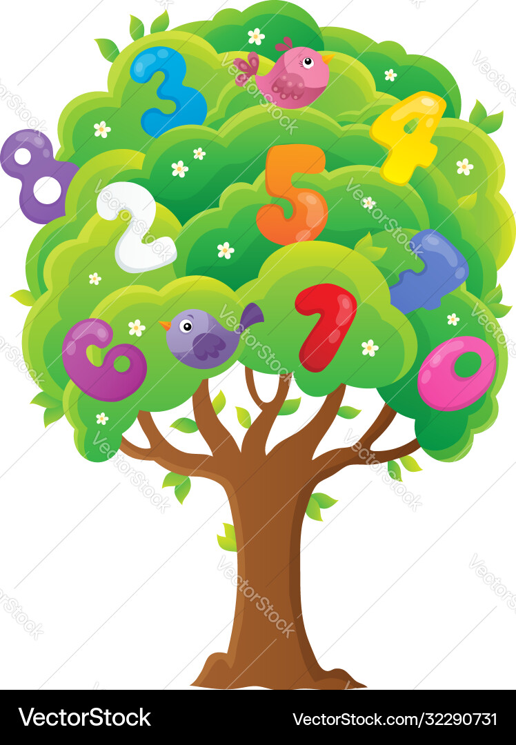 Tree with numbers topic image 1 vector image