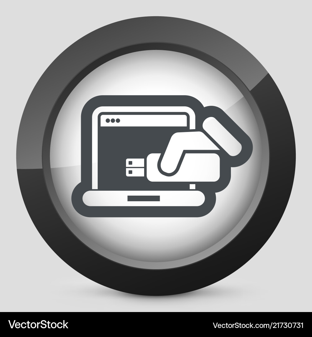 Usb computer icon Usb computer icon Vector Image