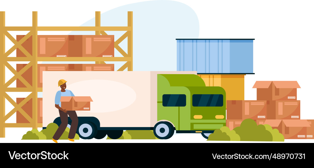 Warehouse logistic flat Royalty Free Vector Image