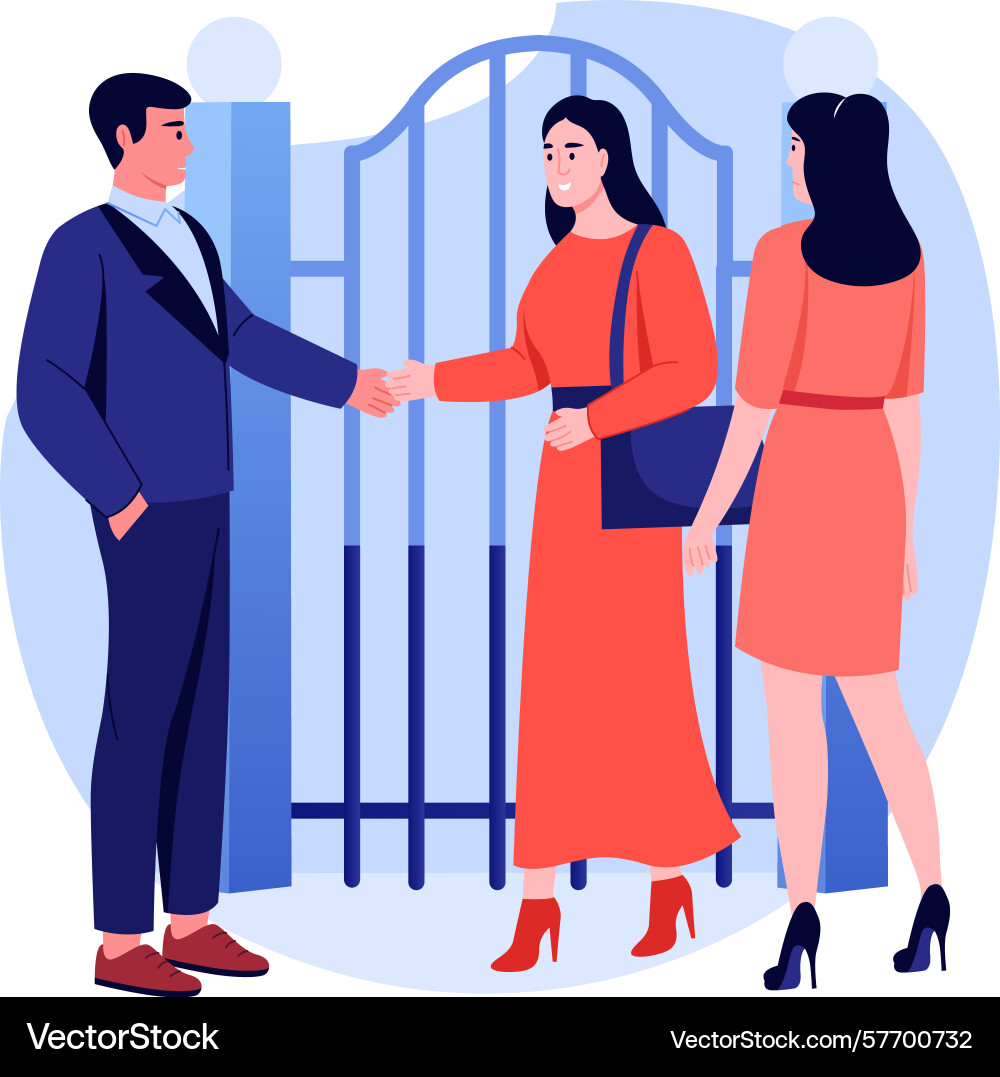 A flat style showing property agent Vector Image