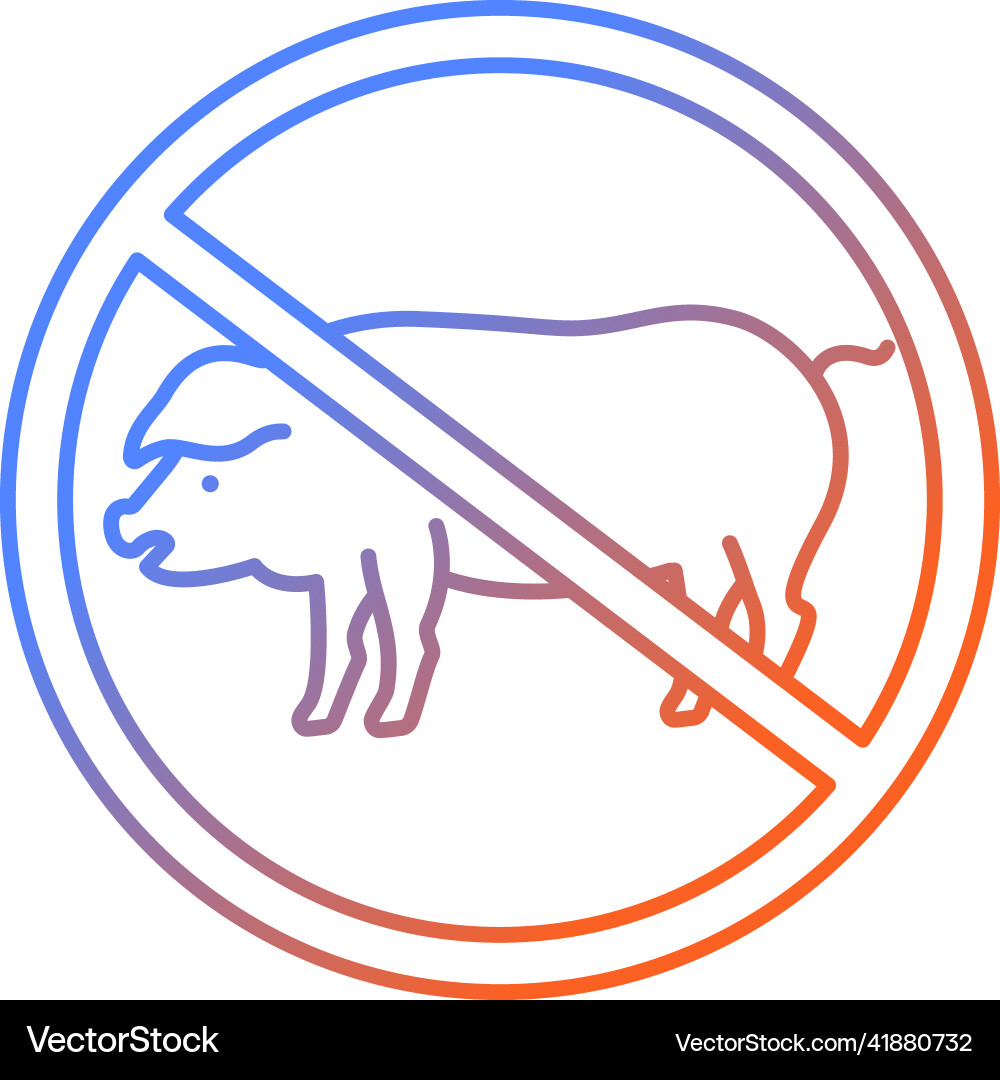 Abstain from meat consumption gradient linear icon Vector Image