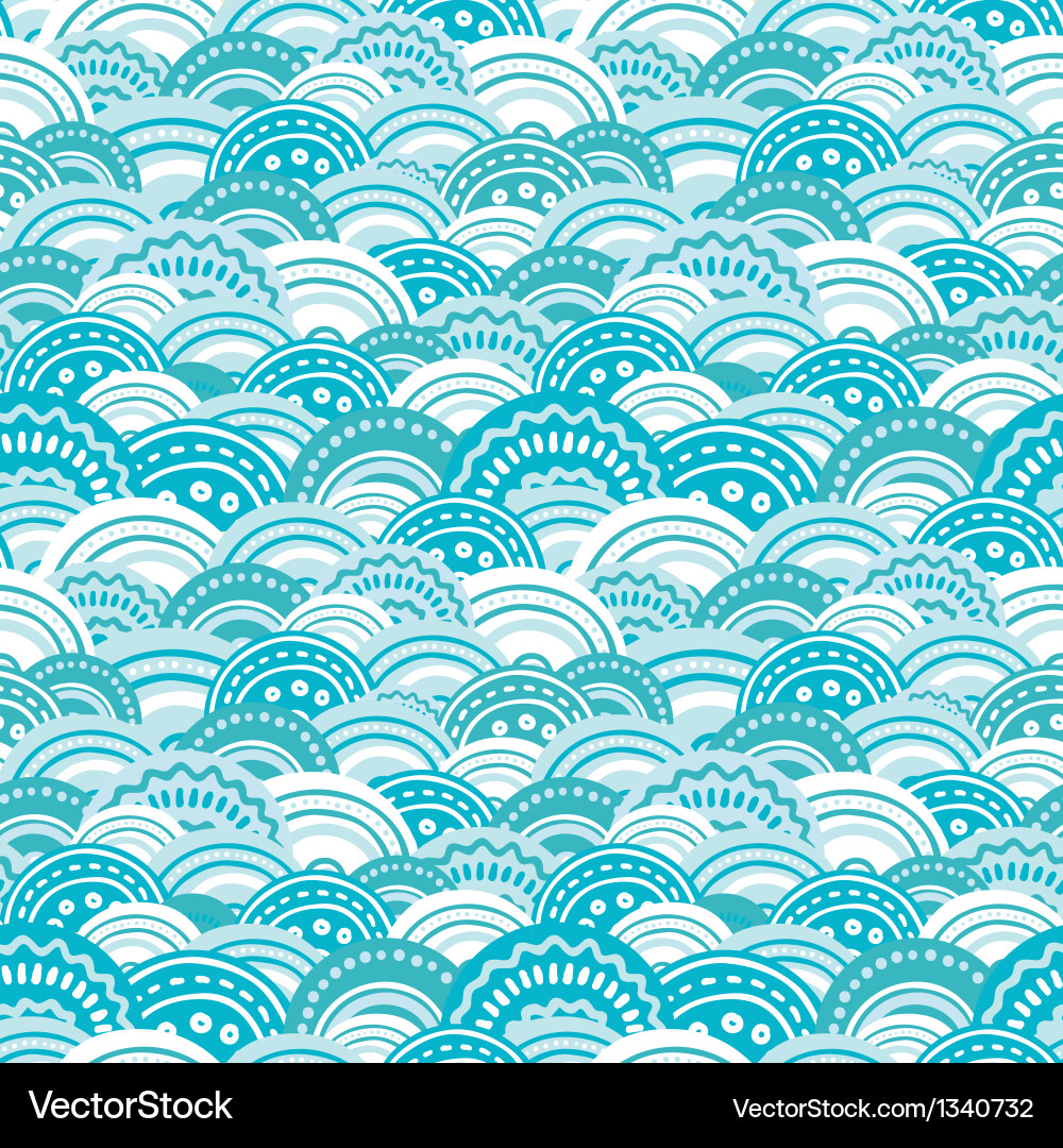 Abstract blue waves seamless pattern background Vector Image