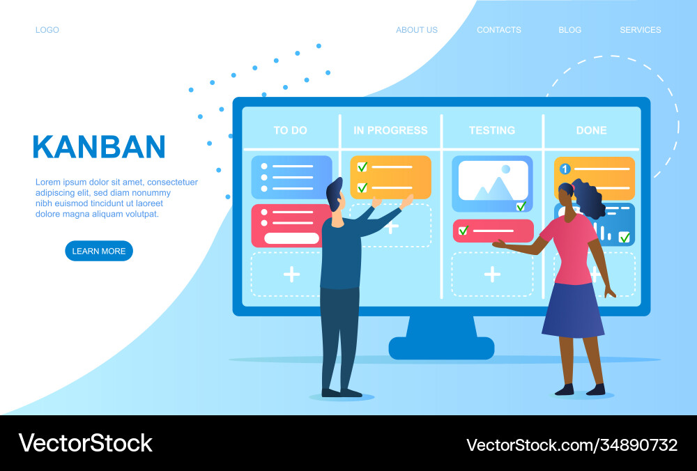 Agile software development and kanban Agile software development and kanban vector image