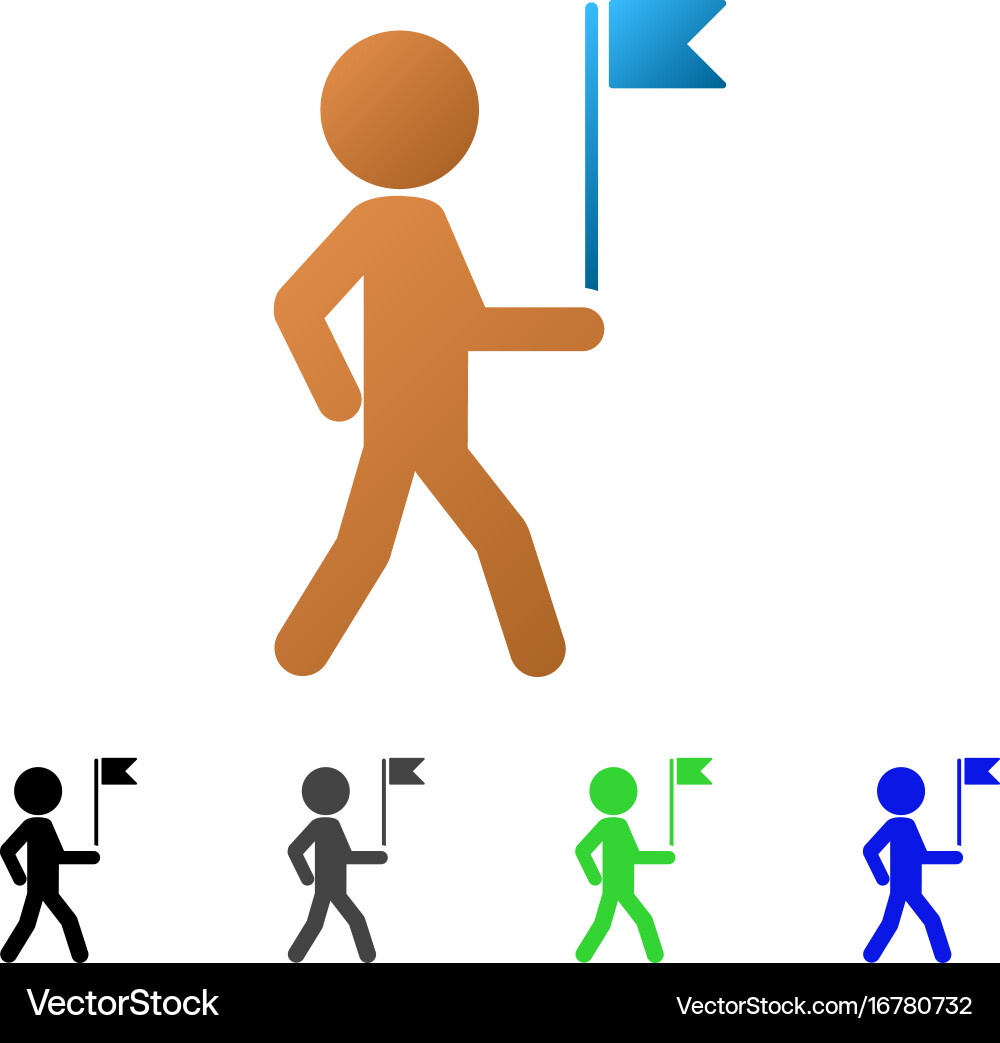 Child flag guide flat gradient icon Vector Image