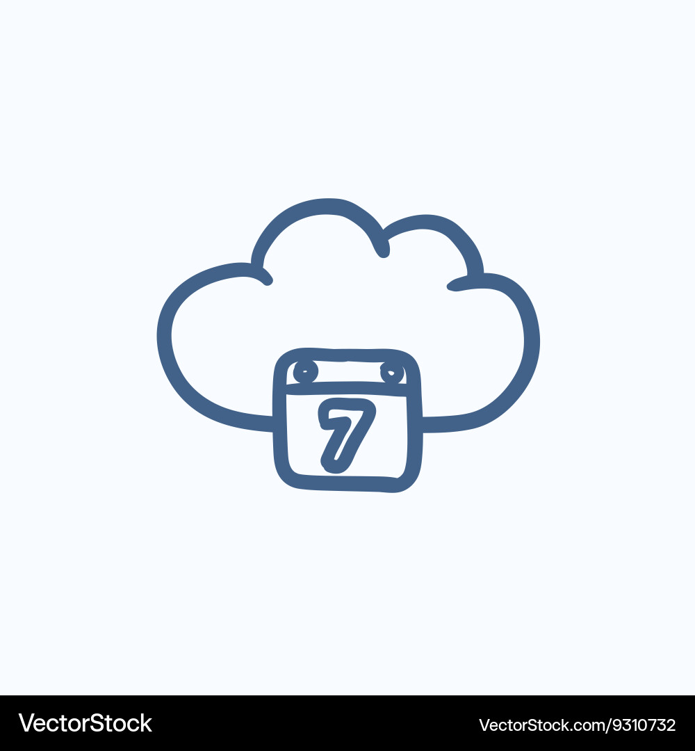Cloud computing sketch icon Royalty Free Vector Image