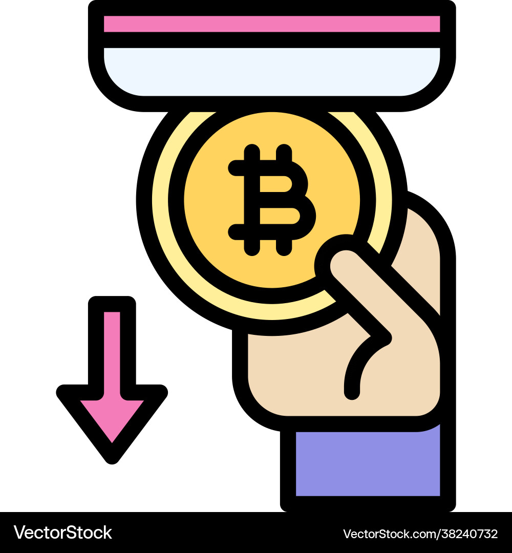 Cryptocurrency Withdrawal Icon – Royalty-Free Vector | VectorStock