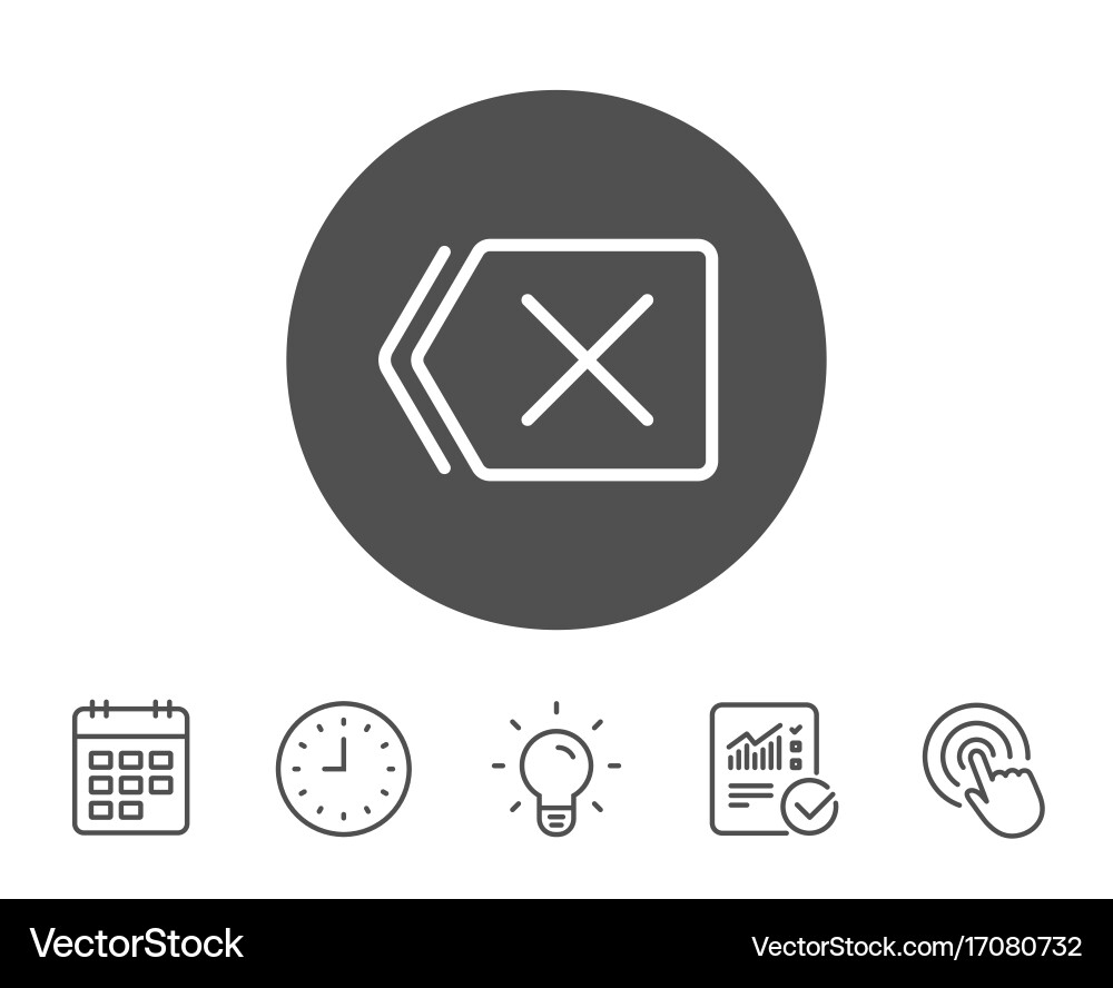 Delete line icon remove sign vector image