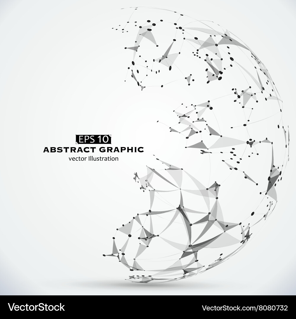 Dot line and surface consisting of abstract vector image