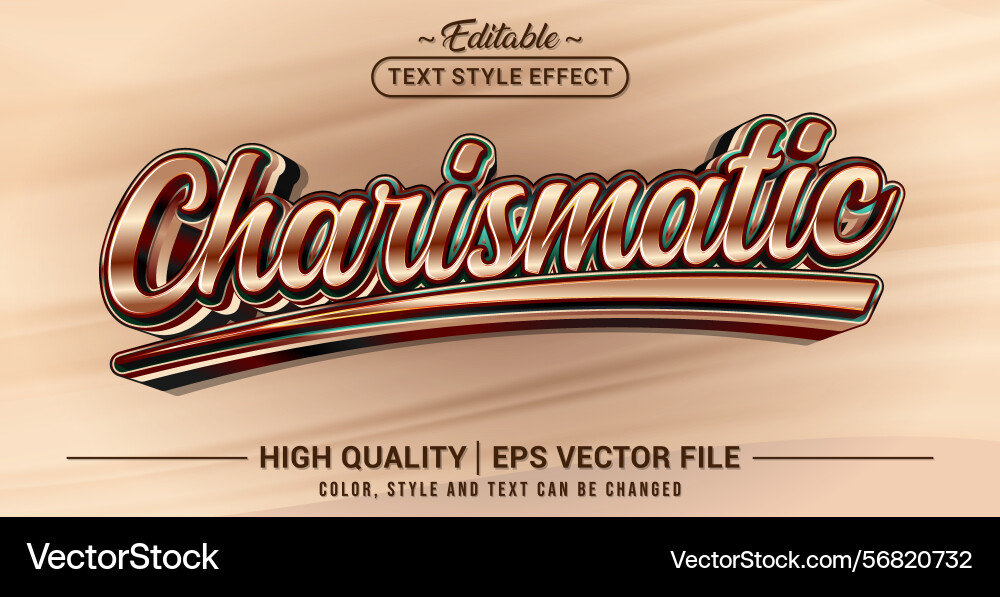 Editable text style effect - charismatic Vector Image
