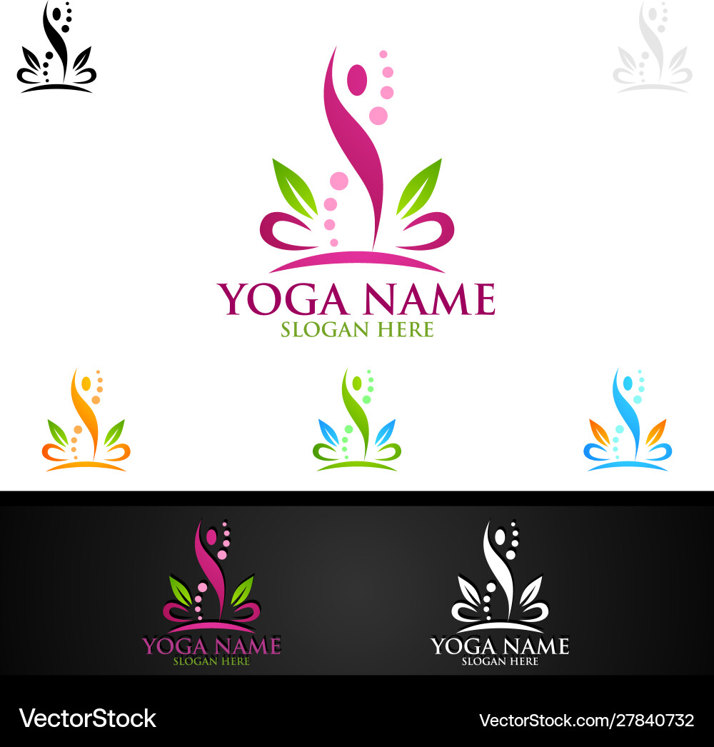 Lotus Yoga & Wellness Logo Vector Image