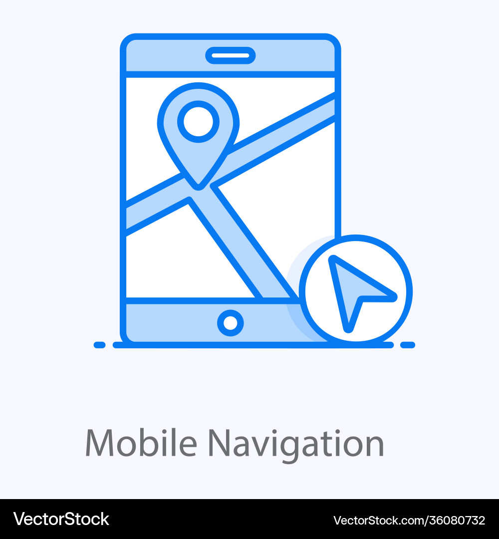 Mobile navigation vector image