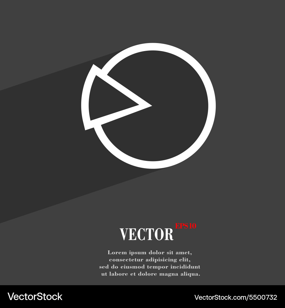Pie chart graph icon symbol flat modern web design vector image