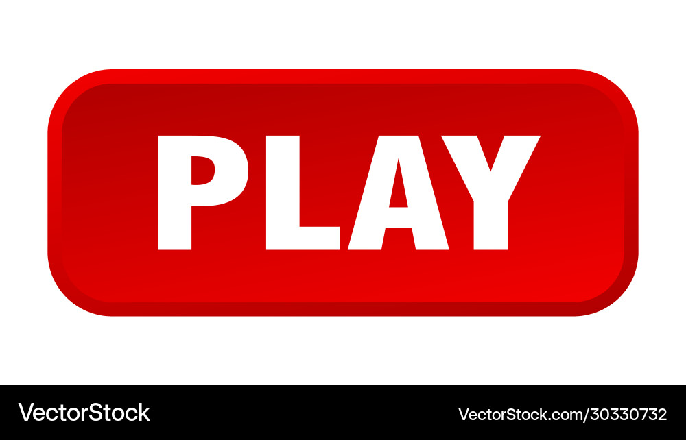 Play button square 3d push vector image