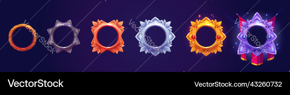 Rank Frames & UI Borders vector image