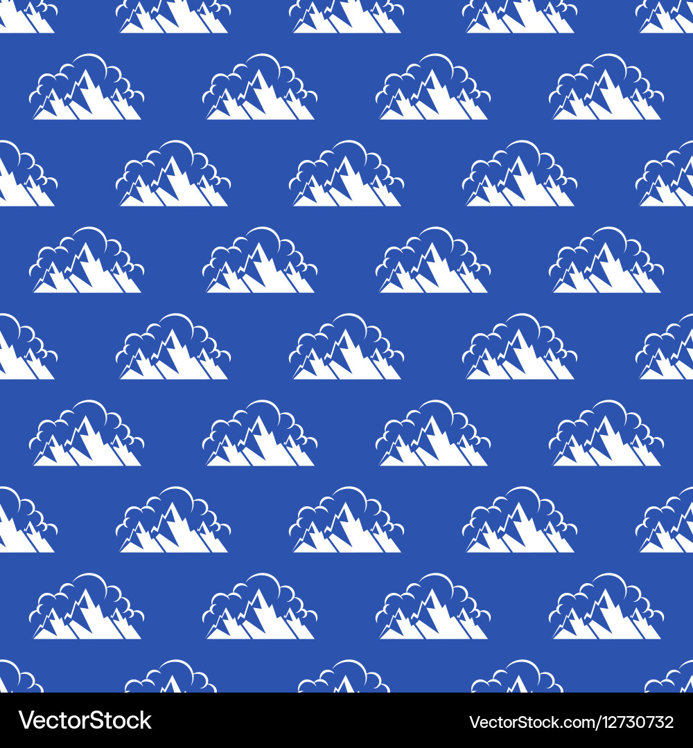 Seamless pattern with mountain and clouds vector image