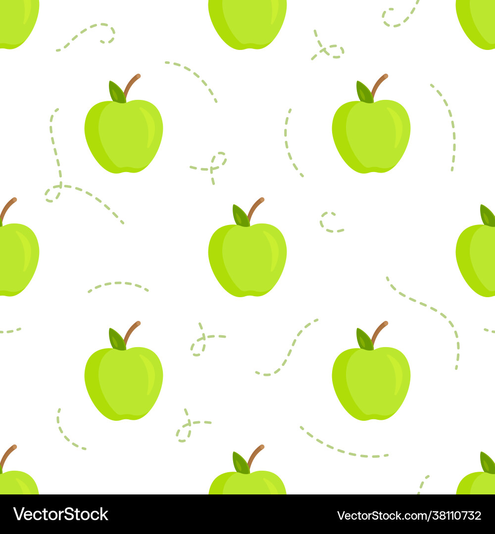 Seamless repeating pattern with chess green apple Seamless repeating pattern with chess green apple vector image