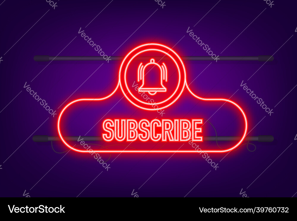 Subscribe button template with the notification vector image
