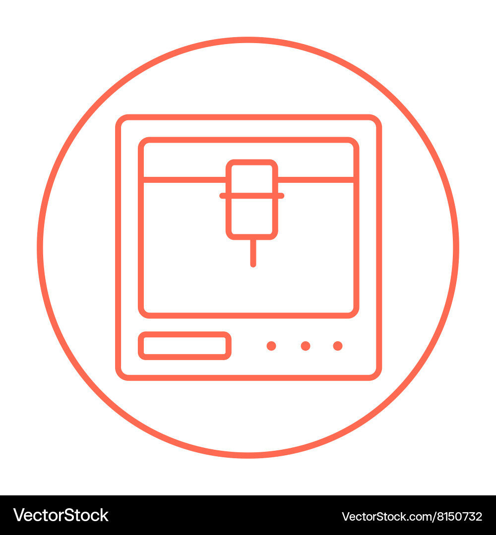 Tree d printing line icon Vector Image