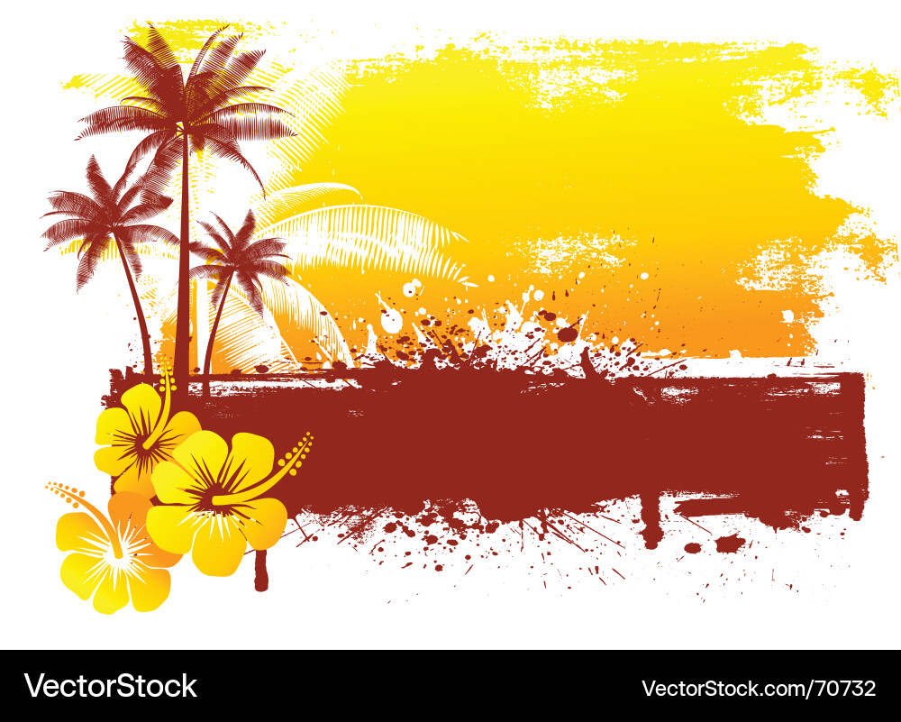 Tropical Grunge Summer Splash Vector Image