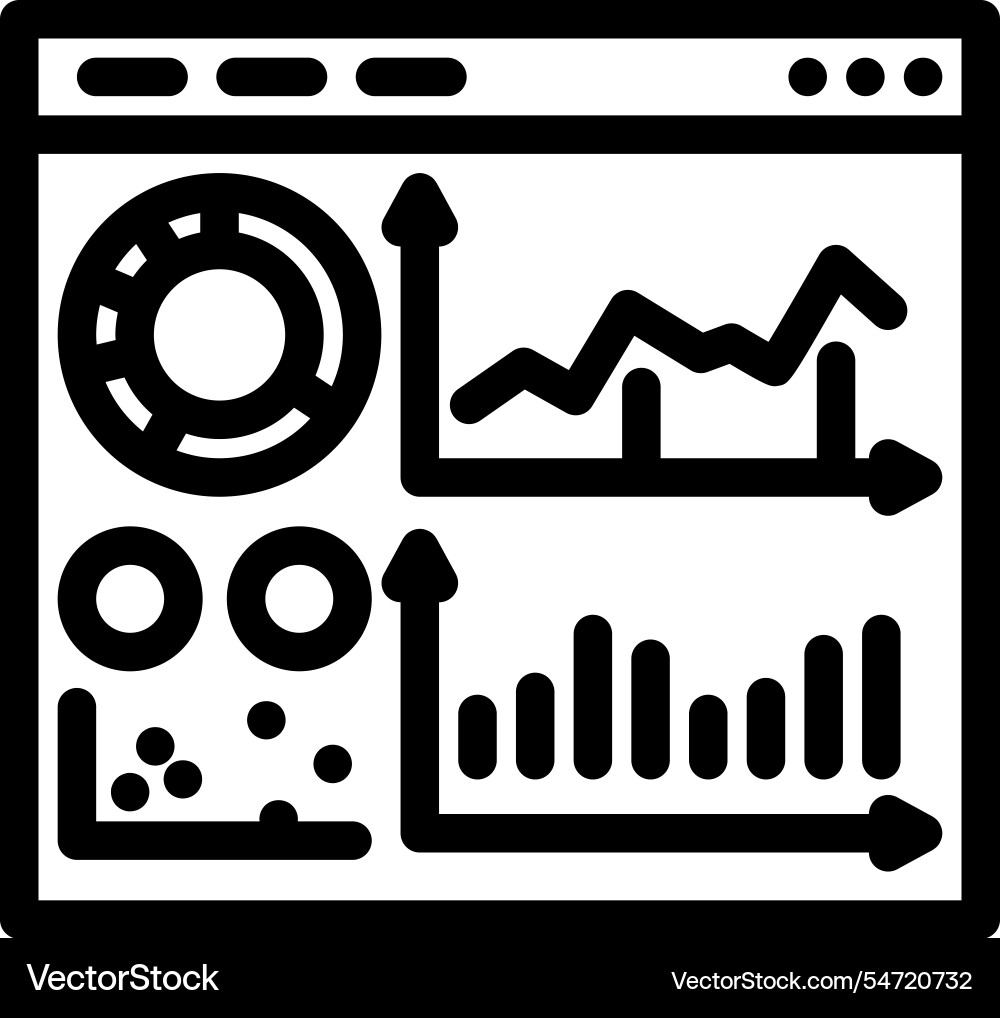 Visualization dashboard line icon Visualization dashboard line icon vector image