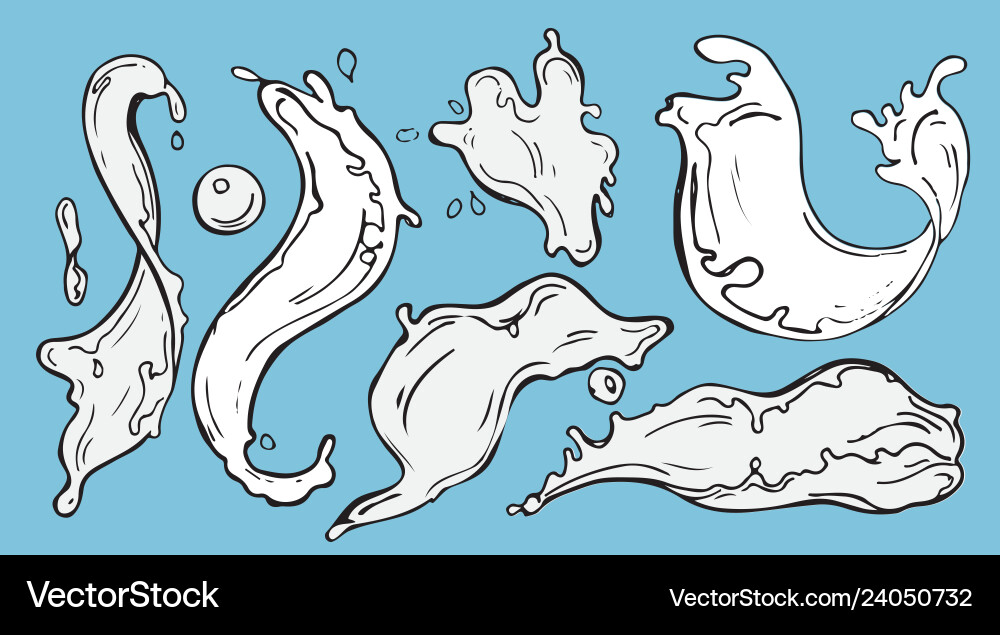 White liquid blobs shapes and drops White liquid blobs shapes and drops vector image