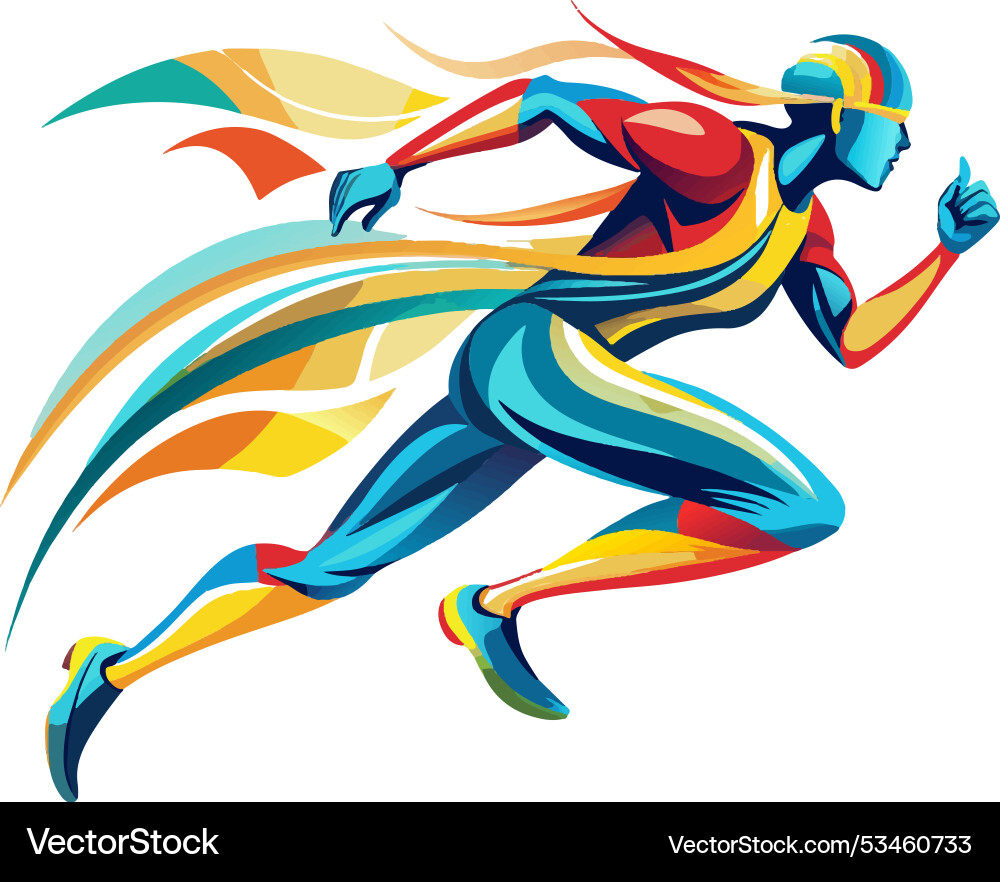 A person in motion such as running A person in motion such as running vector image