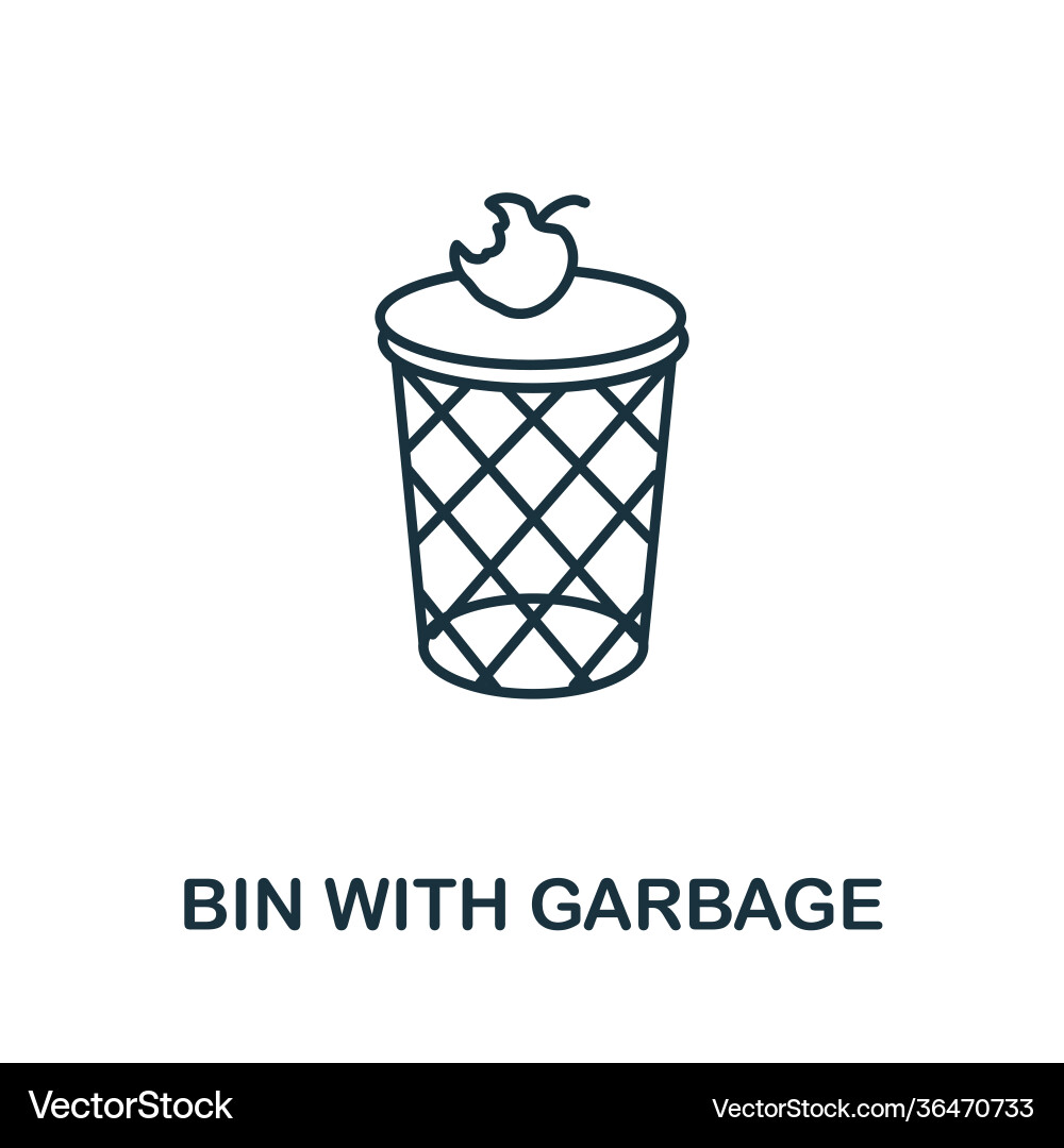 Bin with garbage icon simple from recycling vector image