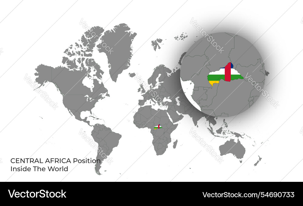 Car position inside the world with flag in map Vector Image