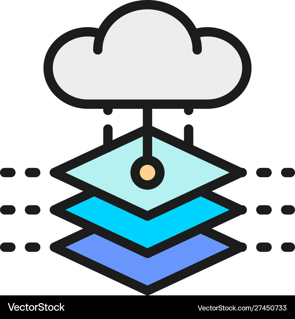 Cloud with artificial intelligence server Cloud with artificial intelligence server vector image