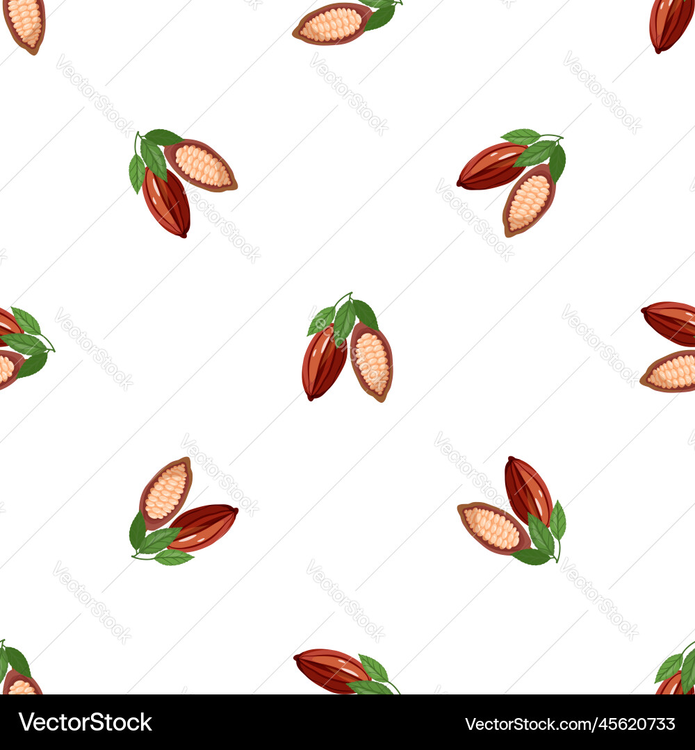 Cocoa Pod Pattern - Seamless vector image