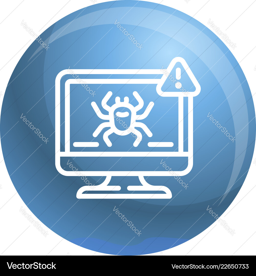 Computer virus detection icon outline style Vector Image