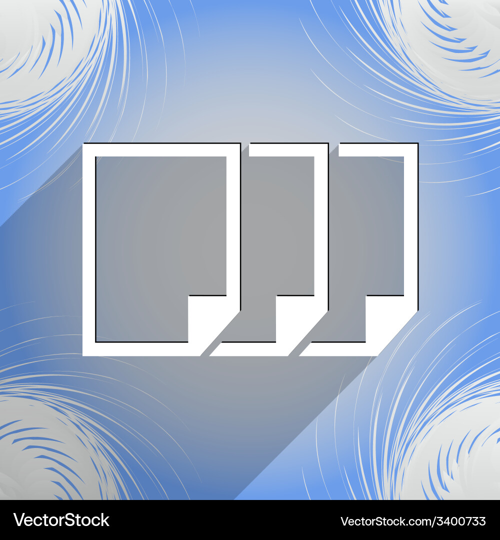 Copy file icon symbol flat modern web design vector image