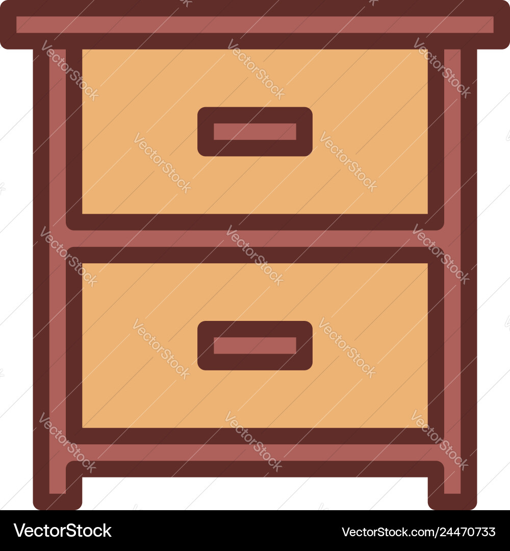 Drawer icon filled line style eps10 Drawer icon filled line style eps10 vector image