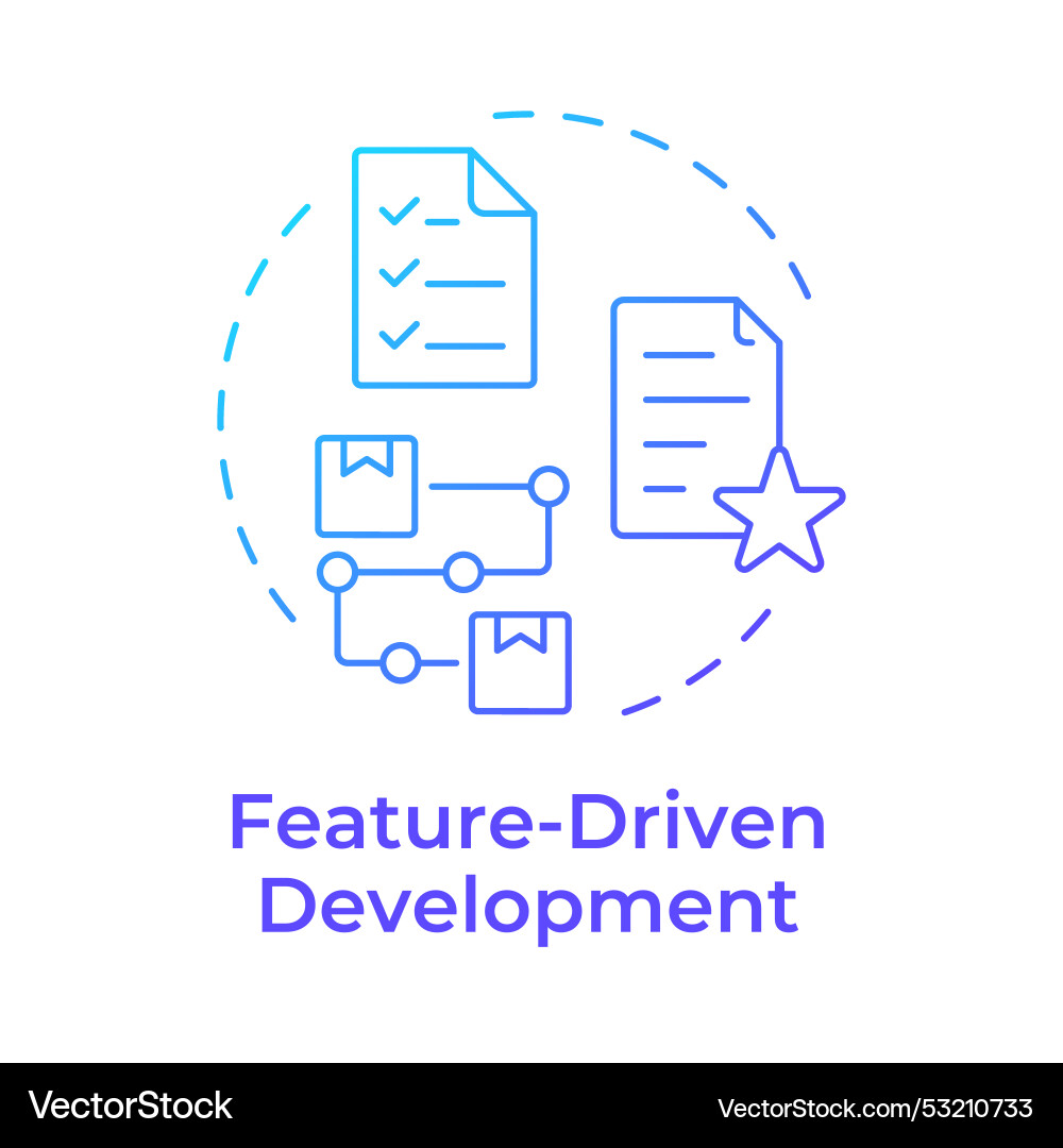 Feature-driven development blue gradient concept Vector Image