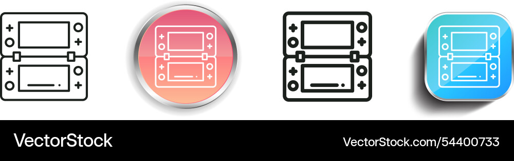 Game console icon thin linear regular and button Game console icon thin linear regular and button Vector Image