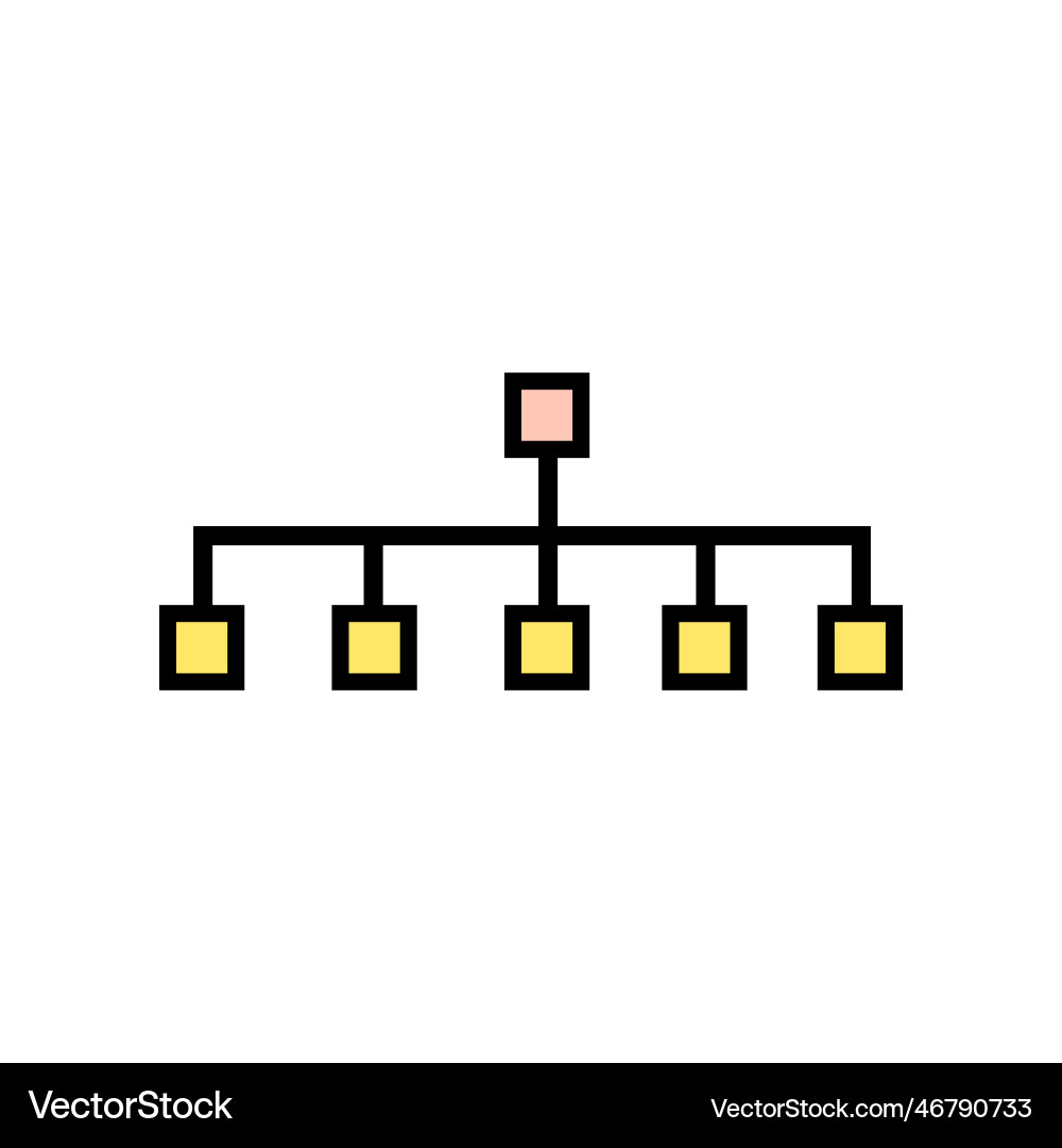 Hierarchy icon lineal color Vector Image