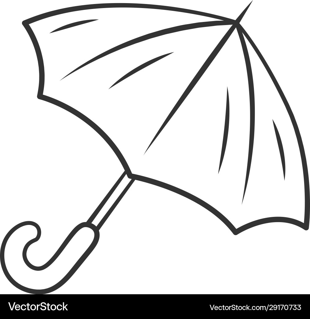 Opened umbrella linear icon bad rainy stormy Opened umbrella linear icon bad rainy stormy vector image