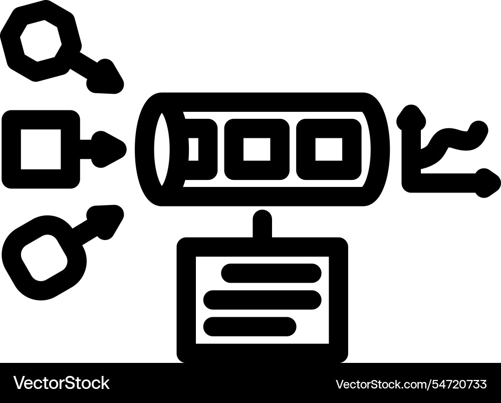 Pipeline big data line icon Pipeline big data line icon vector image