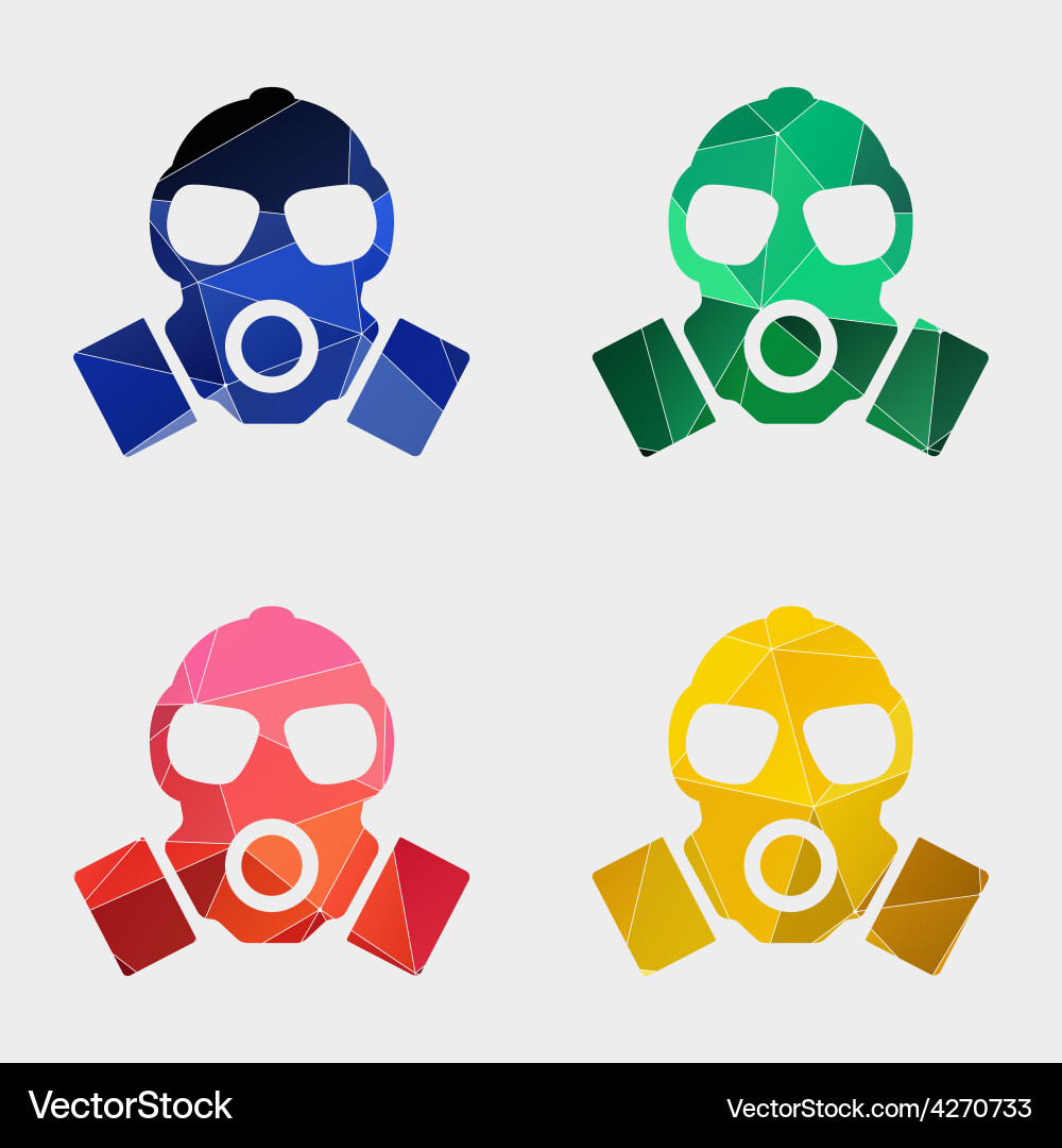 Respirator icon abstract triangle Vector Image
