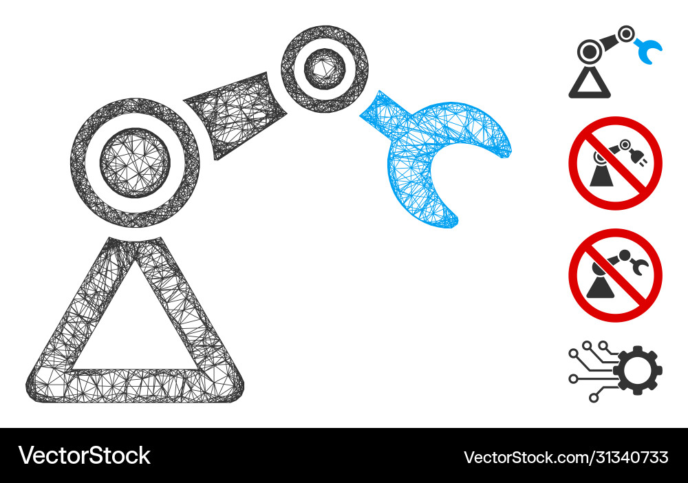 Robotics manipulator web mesh Robotics manipulator web mesh vector image