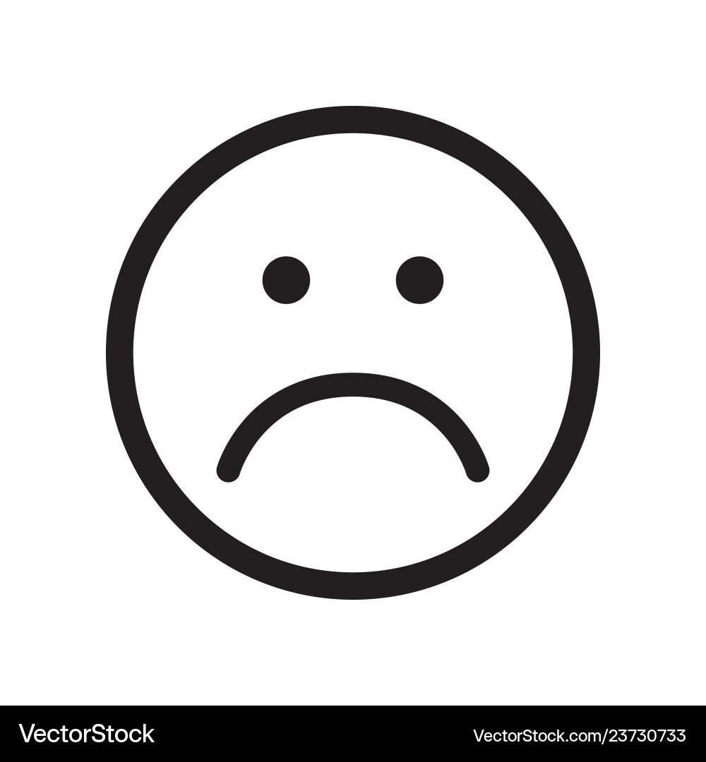 Sad face icon unhappy symbol