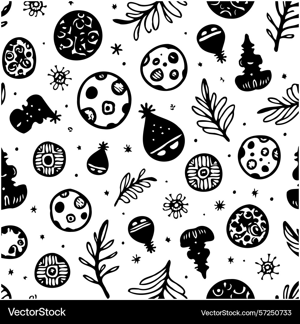 Seamless doodle pattern with celestial Vector Image