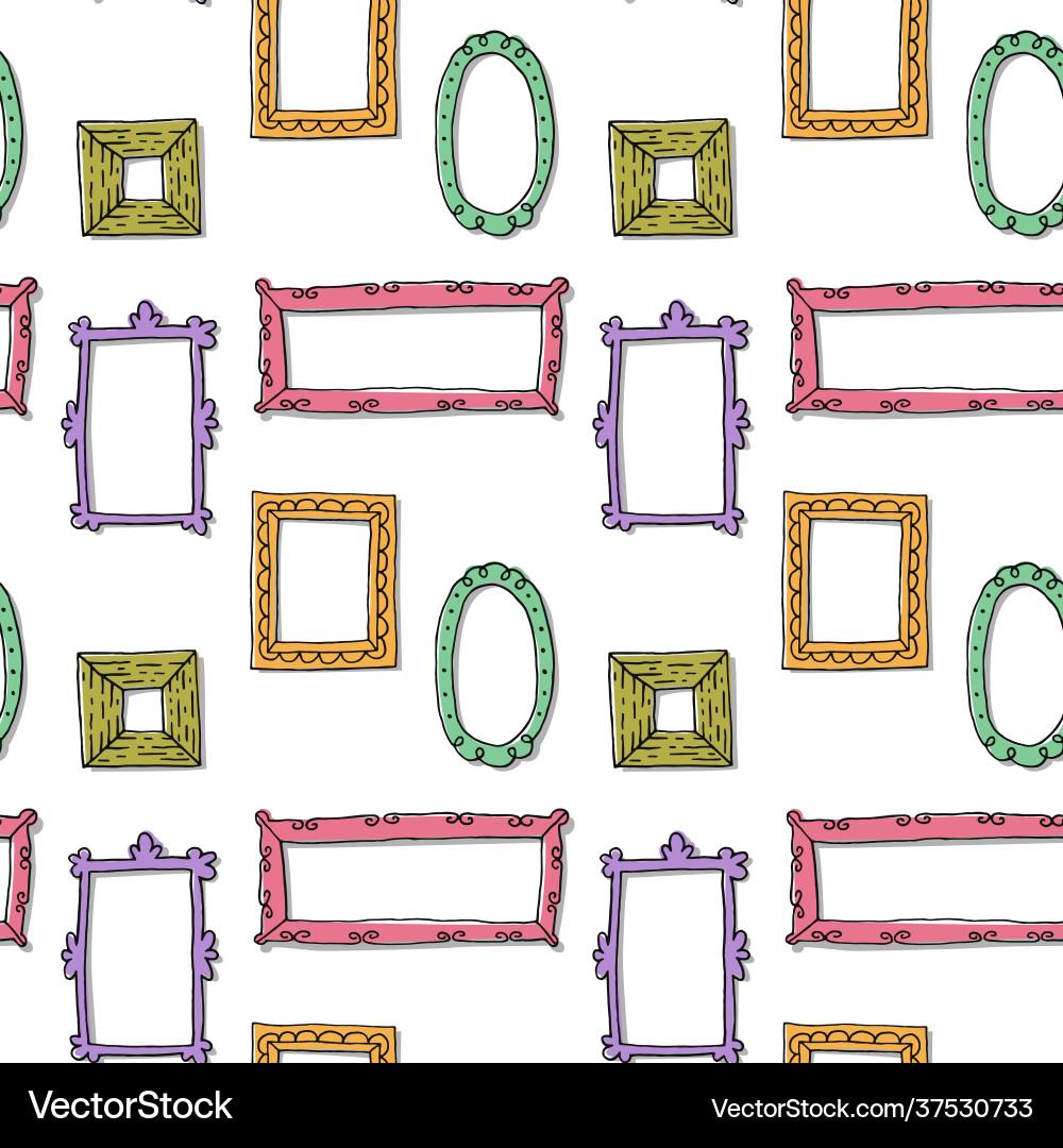 Seamless pattern with hand drawn sketch frames Seamless pattern with hand drawn sketch frames Vector Image