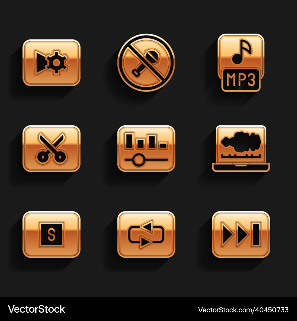 Set music equalizer repeat button fast forward Set music equalizer repeat button fast forward vector image