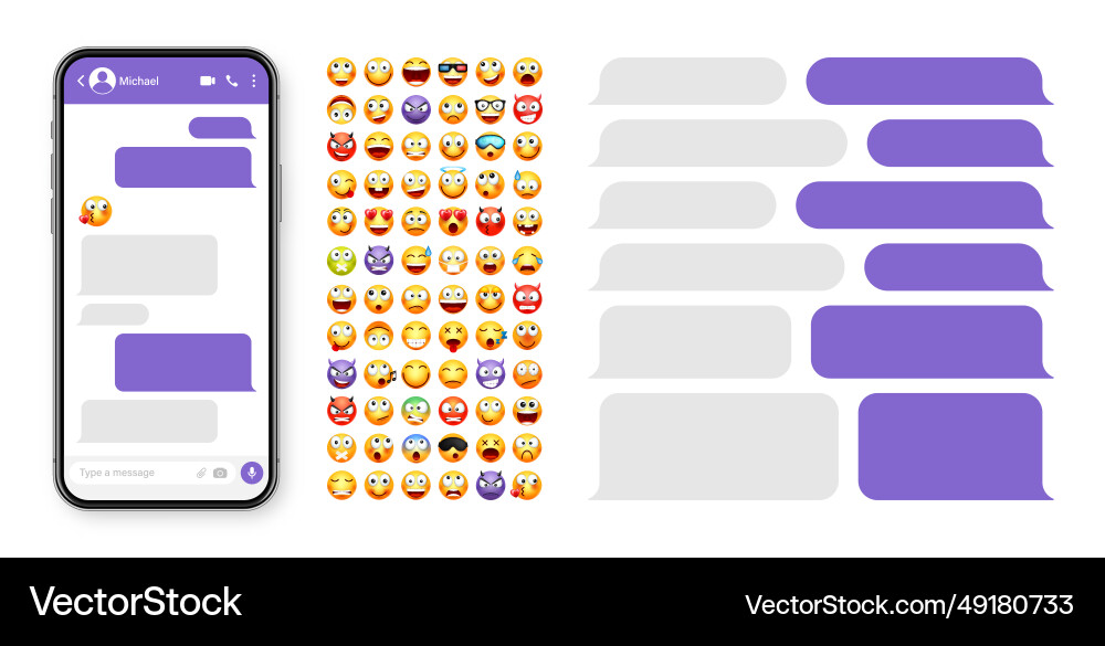 Smartphone messaging app user interface design Smartphone messaging app user interface design Vector Image