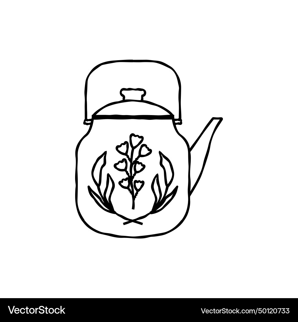 Teapot icon linear style item Teapot icon linear style item vector image