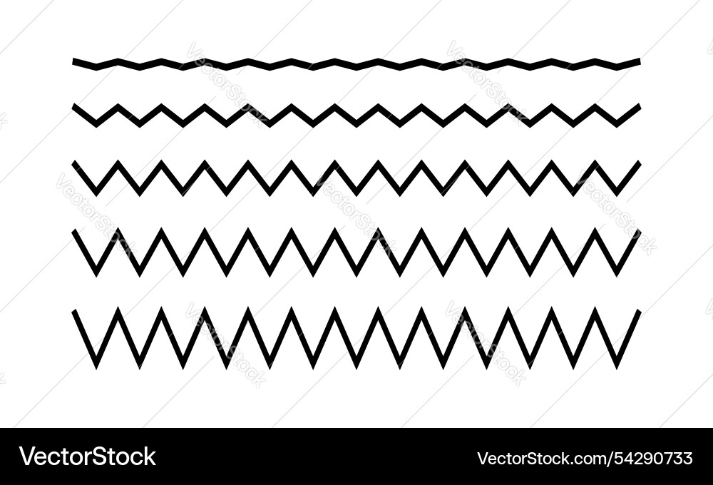 Zigzag horizontal lines with amplitudes vector image