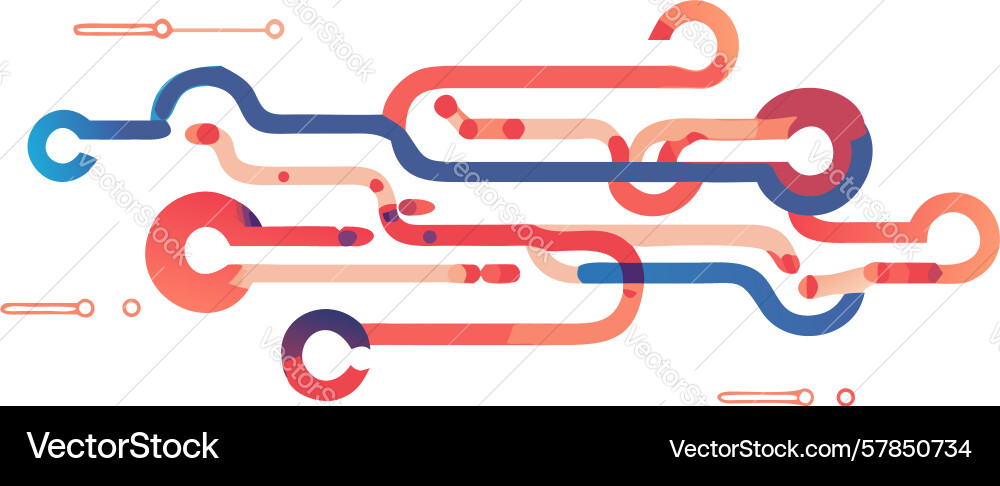Abstract circuit board lines interconnected vector image