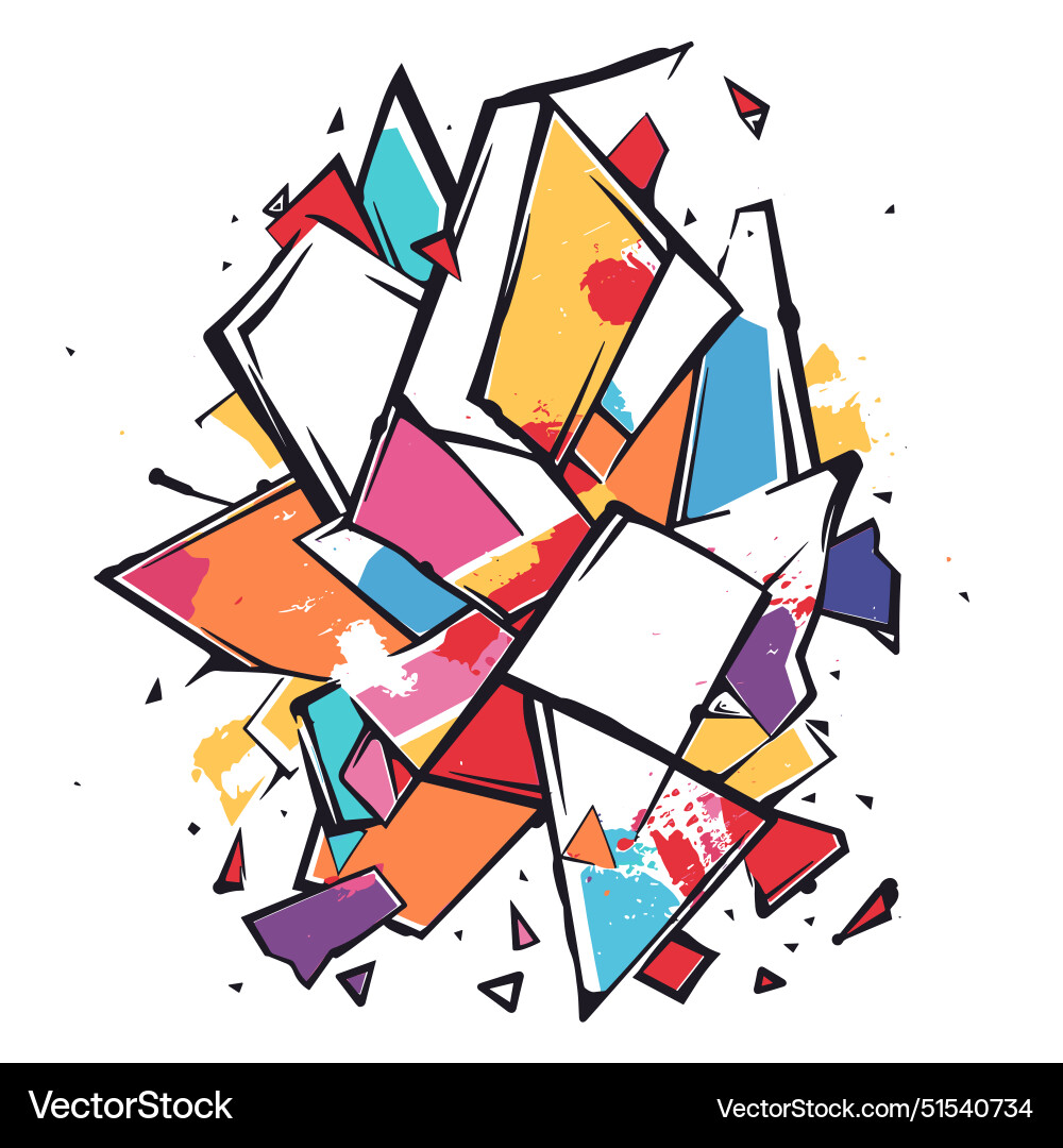 Abstract explosion colorful geometric shapes Vector Image
