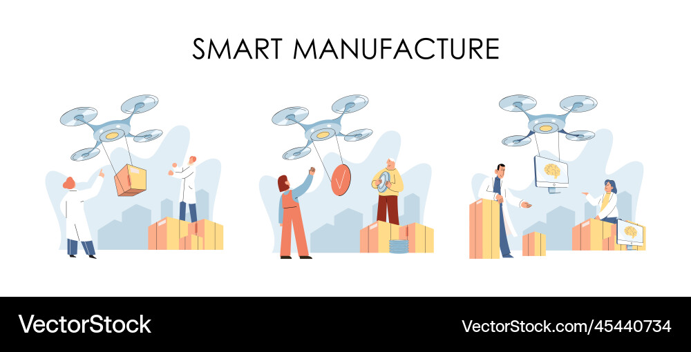 Automation and development of delivery process vector image